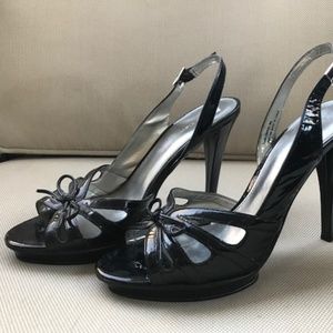 Calvin Klein Black Patent Slingback heels 9.0